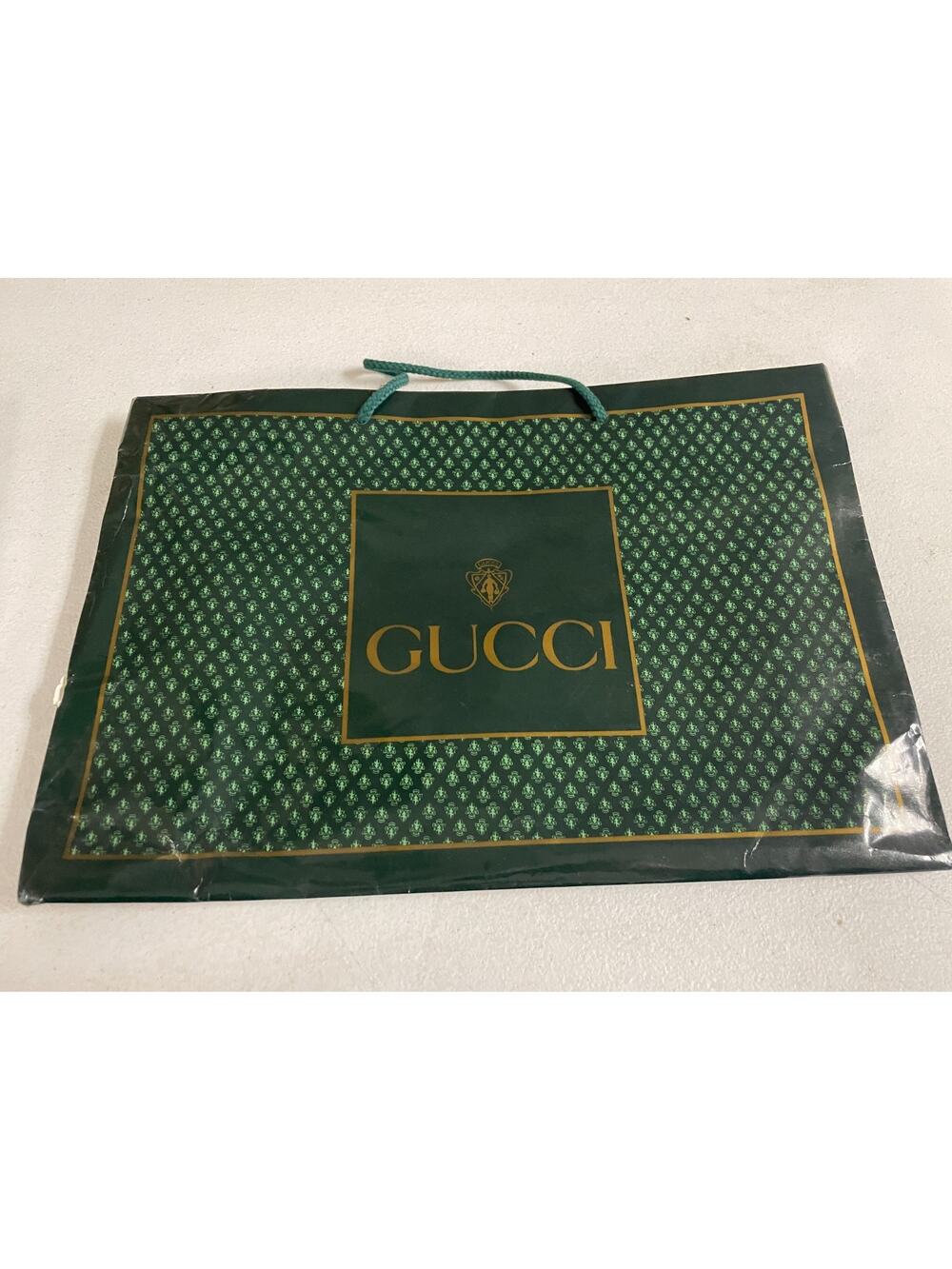 Authentic Vintage GUCCI Gift/Shopping Bag Paper Bag Green